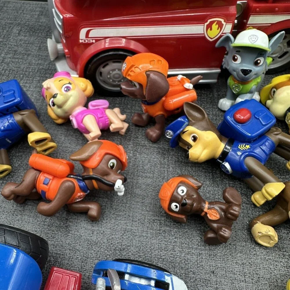 Paw Patrol Toy Lot Figures Vehicles Ryder Marshall Chase Skye Rubble Zuma